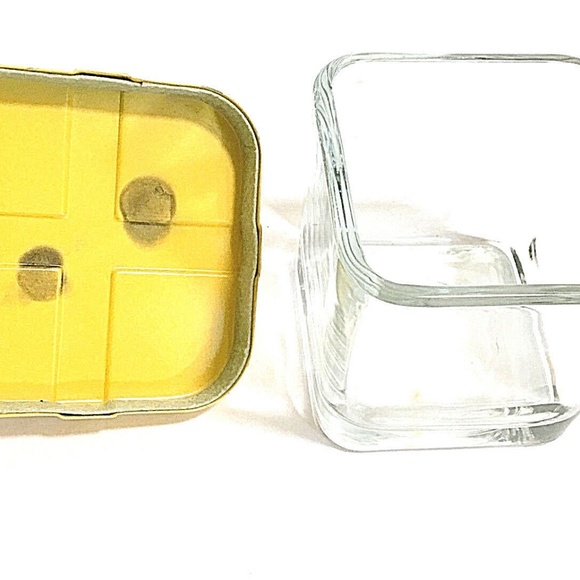 Vintage Glass Candle Jar Metal Bow FINAL PRICE - Picture 4 of 5